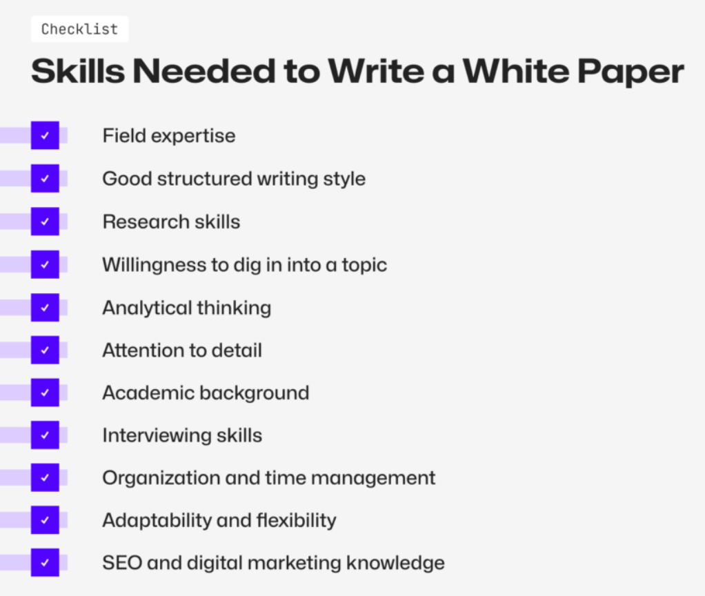 Skills for whitepaper