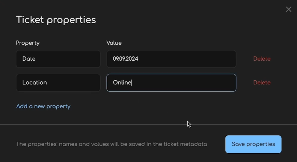 Add ticket properties in Myshch